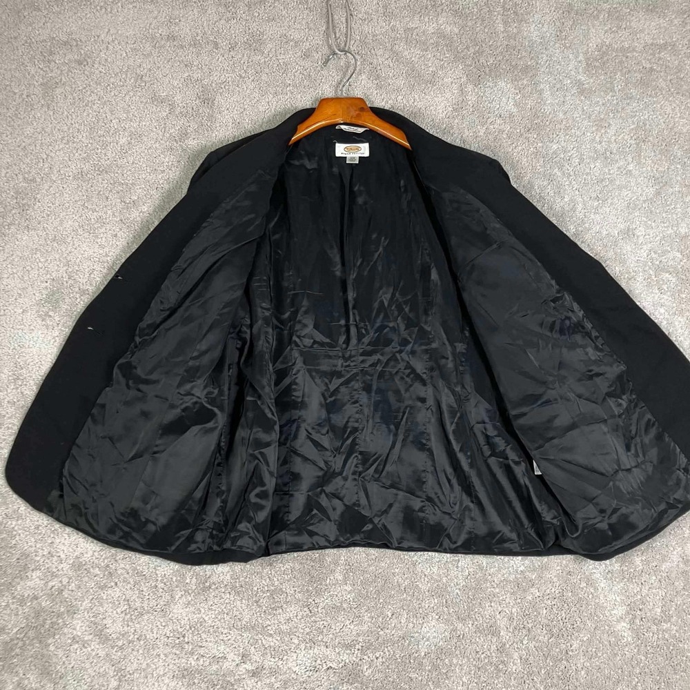 Vintage Talbots Woman Petites 14W Black Wool Blazer Italian Fabric Made in Japan - Picture 3 of 14